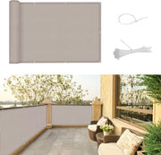 Sistema di Protezione per Balcone Resistente alle Intemperie con Protezione UV e Cavi da 75 x 500 cm - Colore Taupe