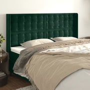 Testiera ad Orecchio Verde Scuro 203x16x118/128 cm in Velluto 3120083