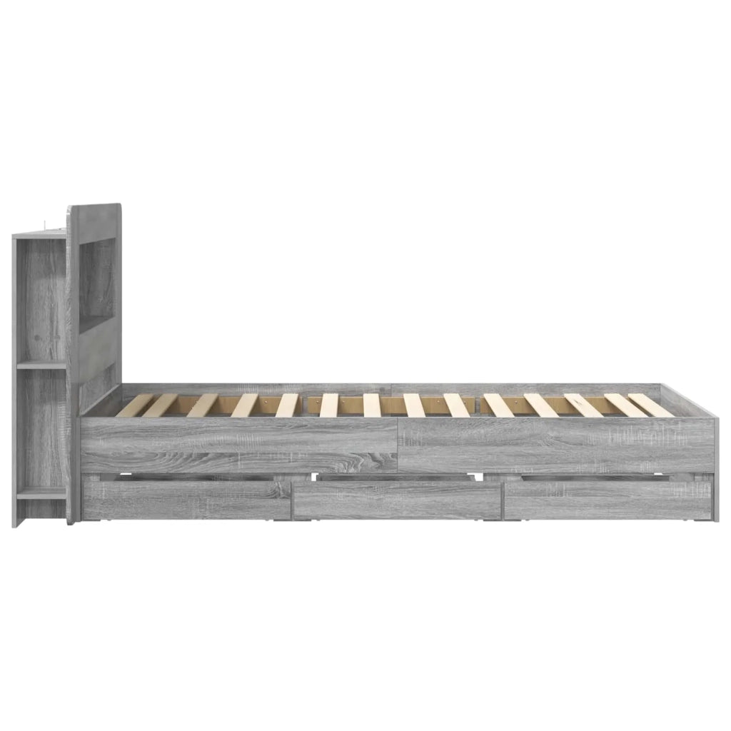 Struttura del letto con stoccaggio e testata Sonoma grigio 3433999
