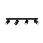 Faretto soffitto quadruplo moderno nero orientabile LED 20W Selma