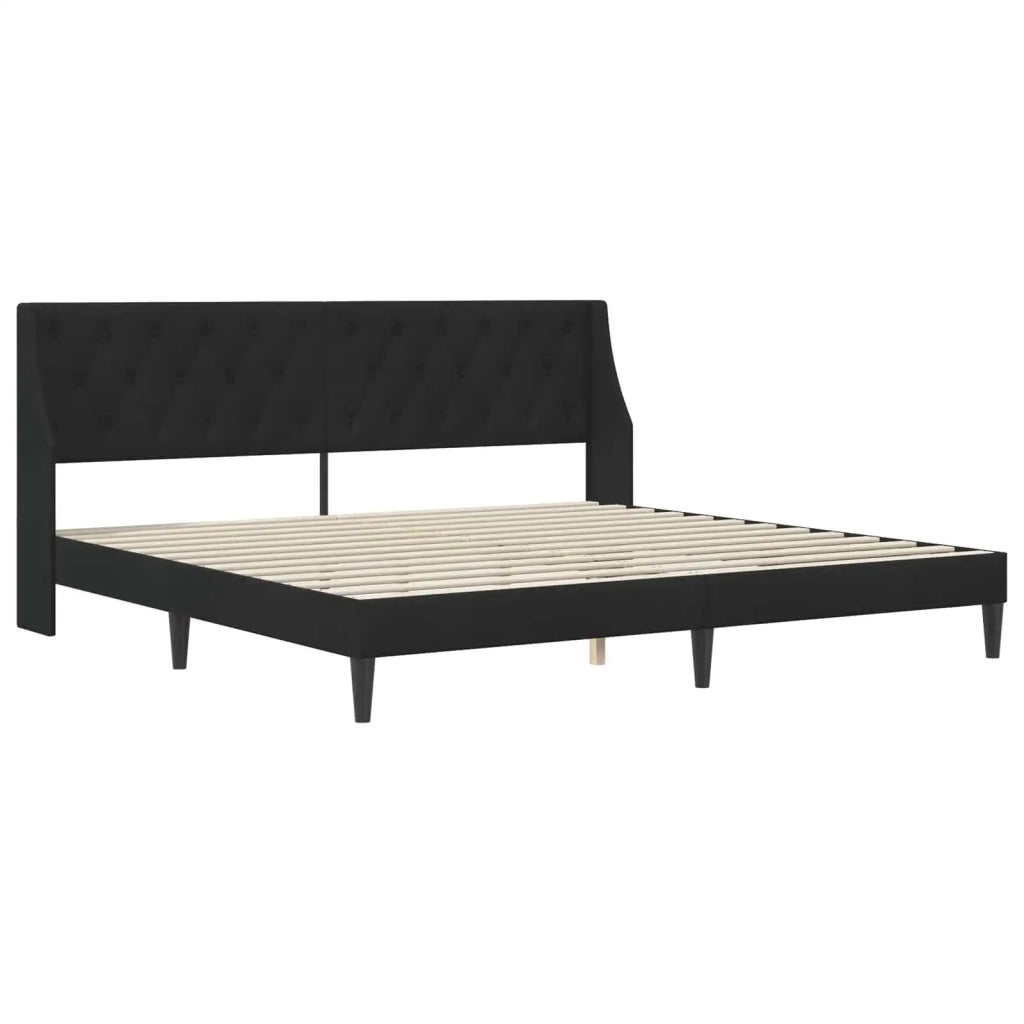Struttura letto con materasso Nero 200 x 200 cm Velluto 3414823
