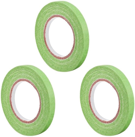 Trittico di adesivo per pittura, 3 pezzi, 7mm di larghezza, 20m, 21 altezza, verde chiaro