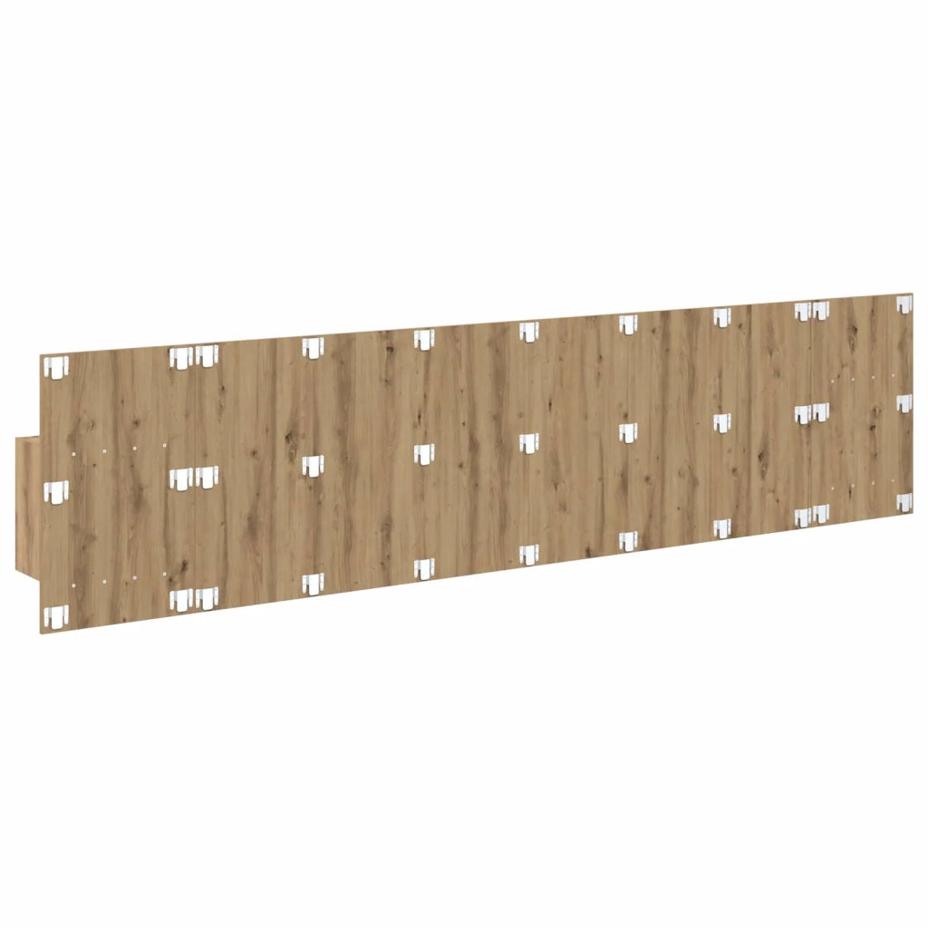 Testata con Comodino 3 pz-Set di 3 Testiera con Contenitore Rovere artigianale Legno multistrato 656716