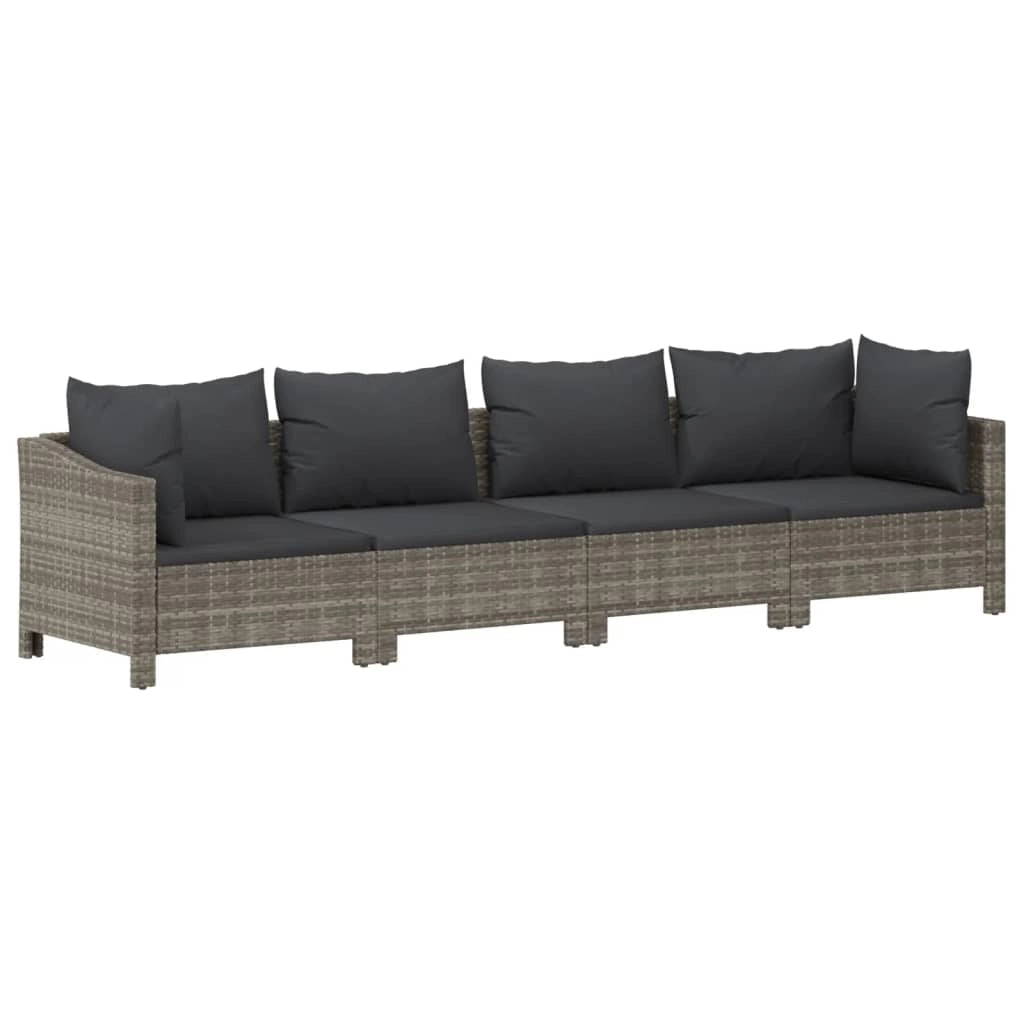 Set di mobili da giardino mobili da esterno 11 pezzi con cuscini resina intrecciata grigia 02_0015363