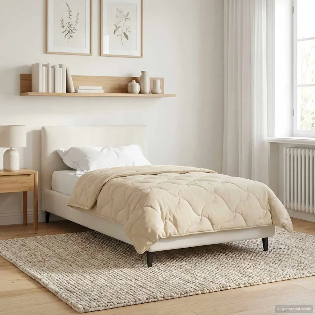 Duvet Invernale Crema 135 x 220 cm Microfibra e Fleece Teddy 42026366