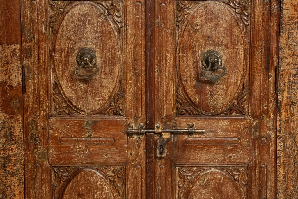Biscottini Stipo/Libreria in legno con porte antiche realizzata massiccio dimensioni