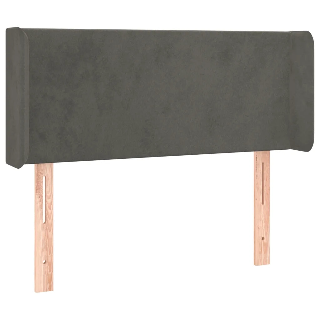 Testiera ad Orecchio-Testata con Orecchie Grigio Scuro 93x16x78/88 cm in Velluto 623742
