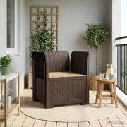 Sedia da giardino-Poltrona a 1 Posto con Cuscino Aspetto Rattan PP Marrone 939165