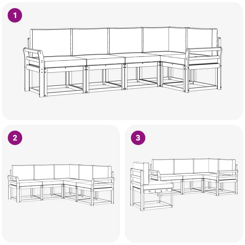 Set di divani da esterno 5 pz Bianco e Antracite 3387631