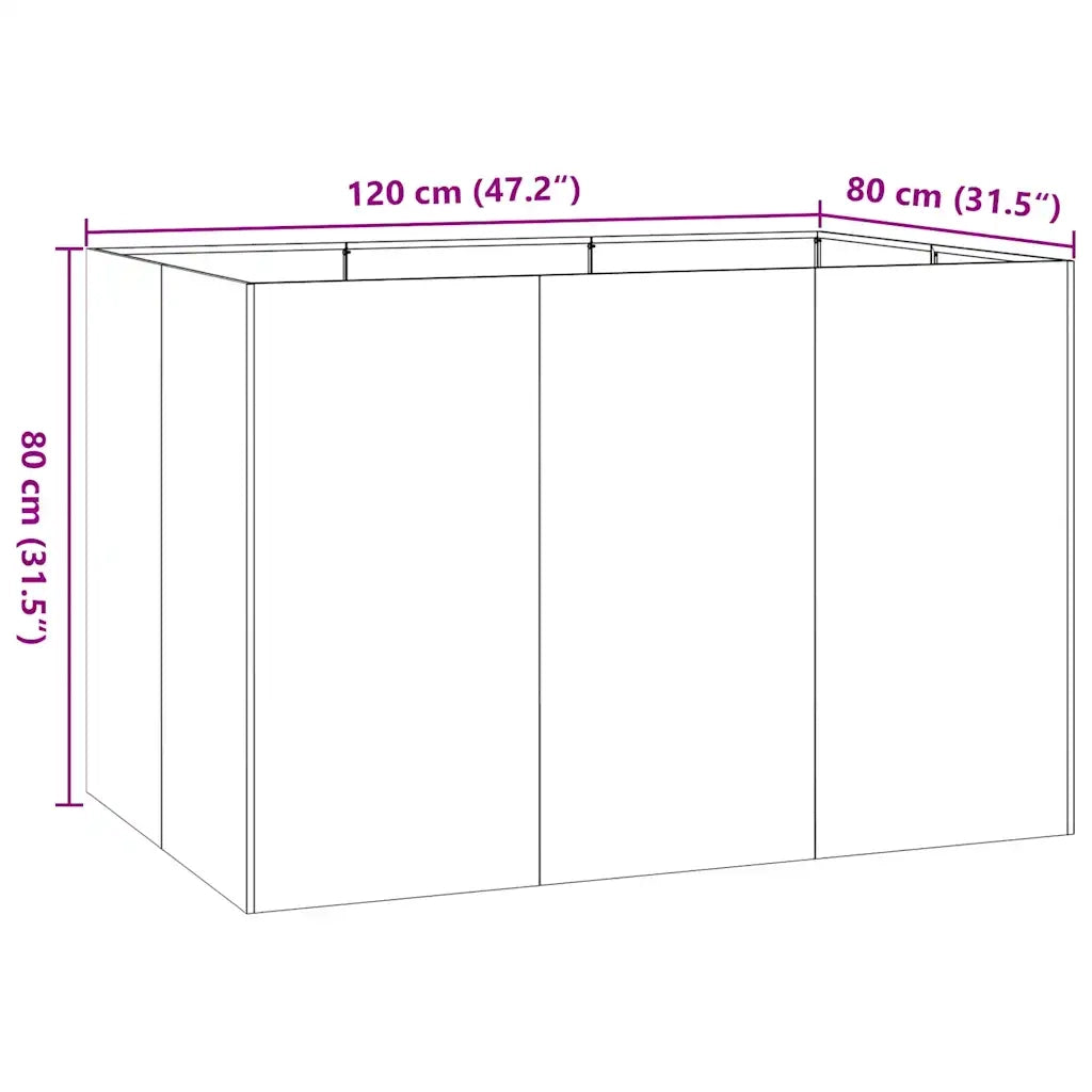 Fioriera 120x80x80 cm in Acciaio Inox 860791