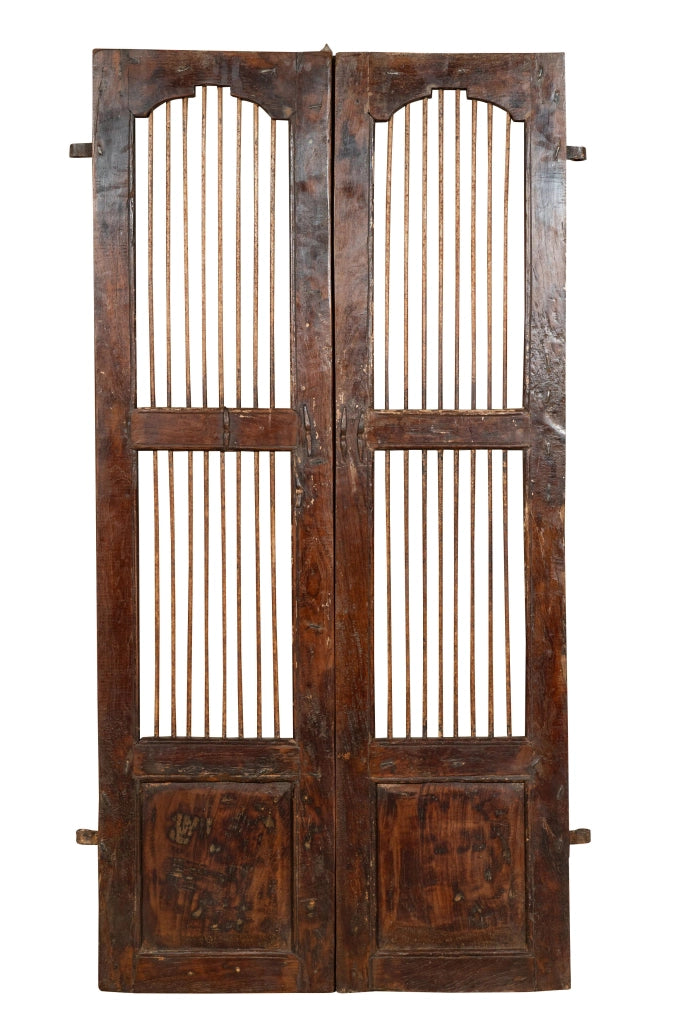 Biscottini Porta portone in legno massello e ferro da interno o da esterno vecchia e antica medievale