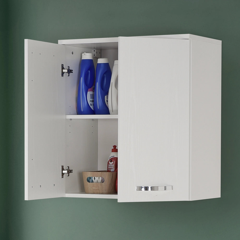 Pensile multiuso 70x77cm salvaspazio in legno bianco 2 ante linea Pilar