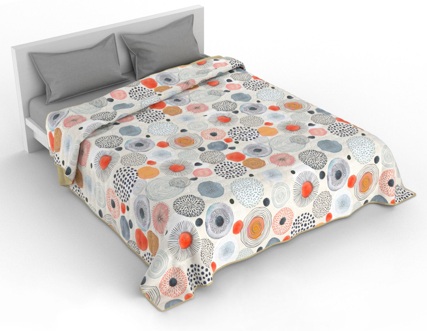 Trapuntino Singolo Doubleface con Stampa Acquerello