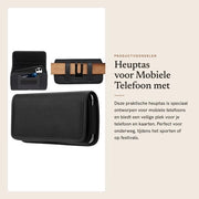 Tas per telefono cellulare - Universale tas per cintura - Tessuto Oxford - Sostenibile - Con custodia per carte di credito - Adatto per iPhone 15/14/13/12/11 - Tas per telefono cellulare