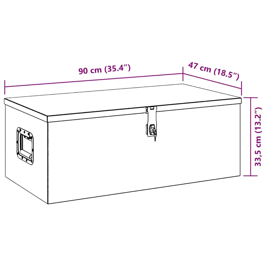 Contenitore Portaoggetti Argento 90x47x33,5 cm in Alluminio CFW6306599