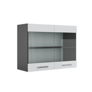 Vicco Mobile da cucina in vetro Bianco lucido 80 cm