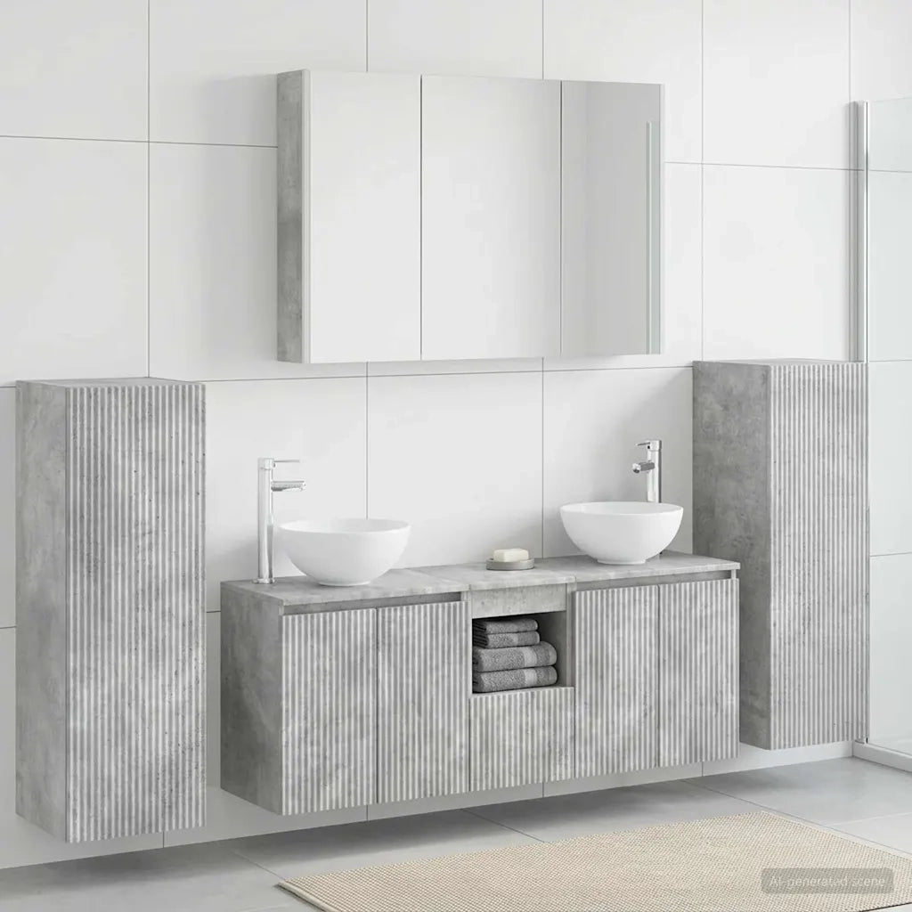 Set di mobili per il bagno 6 pcs Grigio Cemento 3407154