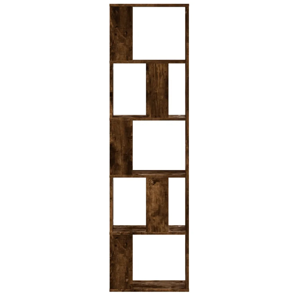 Libreria 5 Ripiani-Scaffale per Libri-Mobile di Stoccaggio Rovere Fumo 45x23,5x162,5cm Legno Multistrato