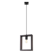 Lampada sospensione CELARO nera legno wengé E27 Pure Lume