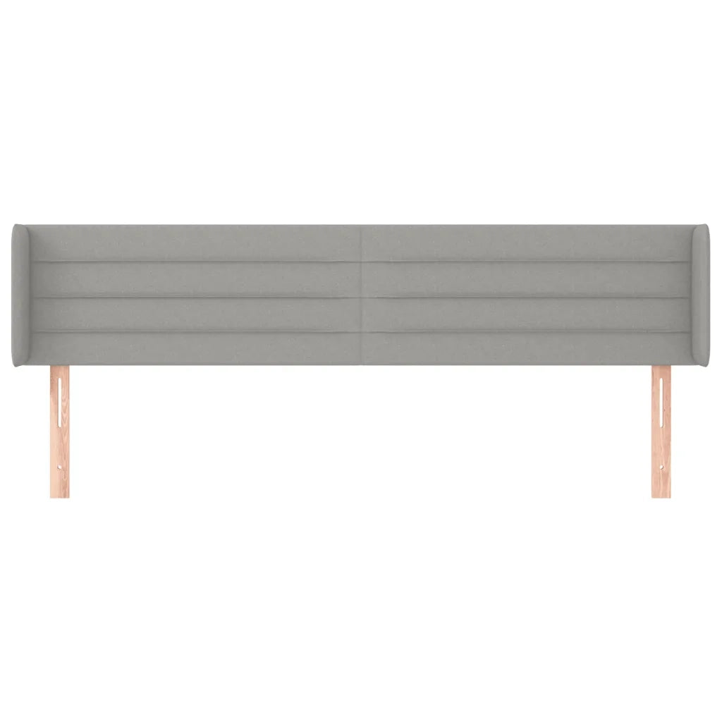 Testiera | Testata ad Orecchio Grigio Chiaro 183x16x78/88 cm in Tessuto