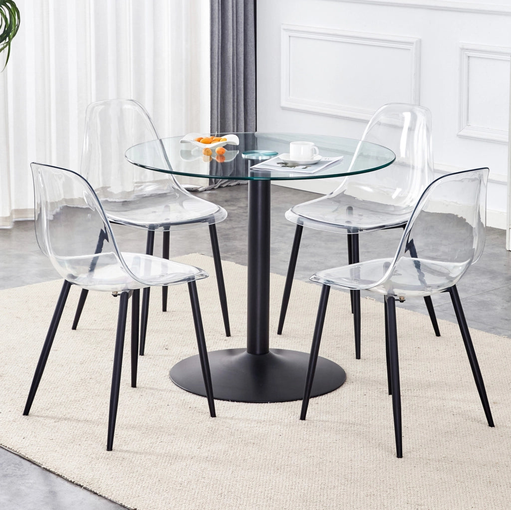 Set tavolo da pranzo rotondo con 4 sedie