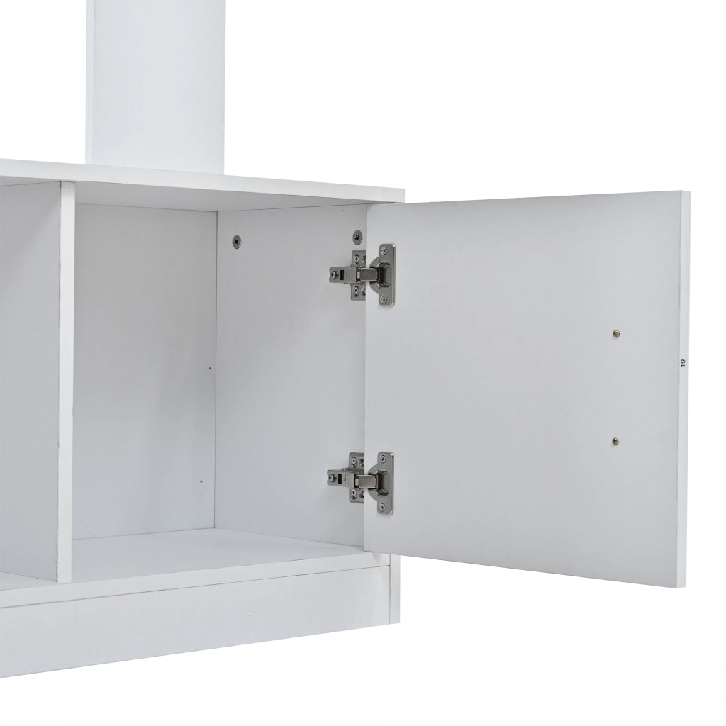 Garderoba ingresso con scarpiera ribaltabile, specchio, ganci e armadietto a doppia anta, bianco, 120 x 30 x 180 cm