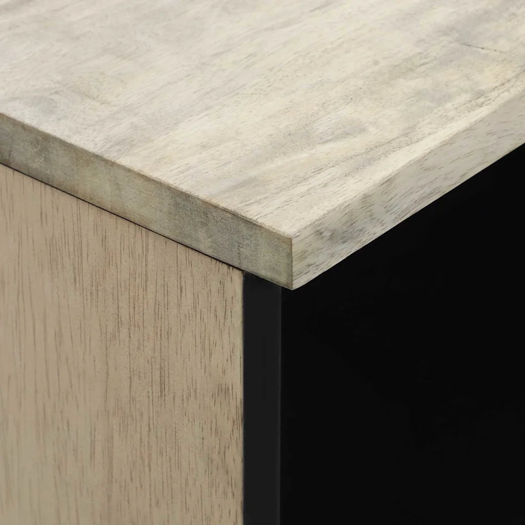 vidaXL Armadietto TV Bianco 70 x 33 x 46 cm legno massello di mango
