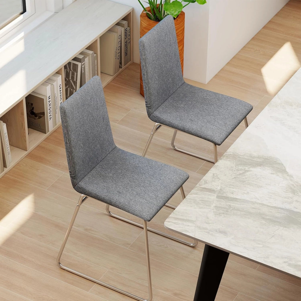 Set di 2 sedie da sala da pranzo con schienale pieghevole, sedie da cucina, imbottite, telaio in metallo, portata fino a 150 kg, sedie da accento senza maniche, 47 x 52 x 88 cm