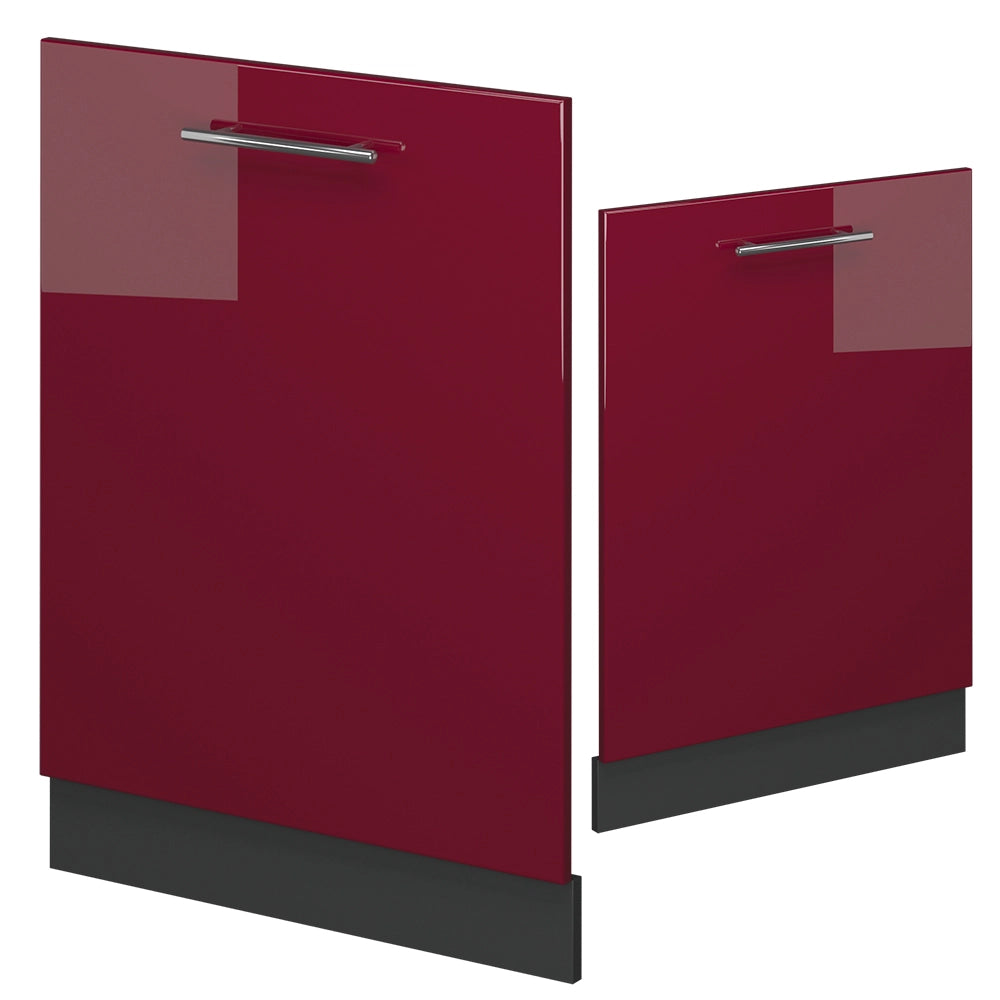 Vicco Pannello frontale della lavastoviglie Rosso bordeaux lucido 60 cm , PL Rovere