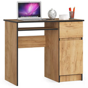Scrivania per computer AKORD PIKSEL Quercia Craft 90 cm 1 anta 1 cassetto 90x50x77 cm Modello a destra