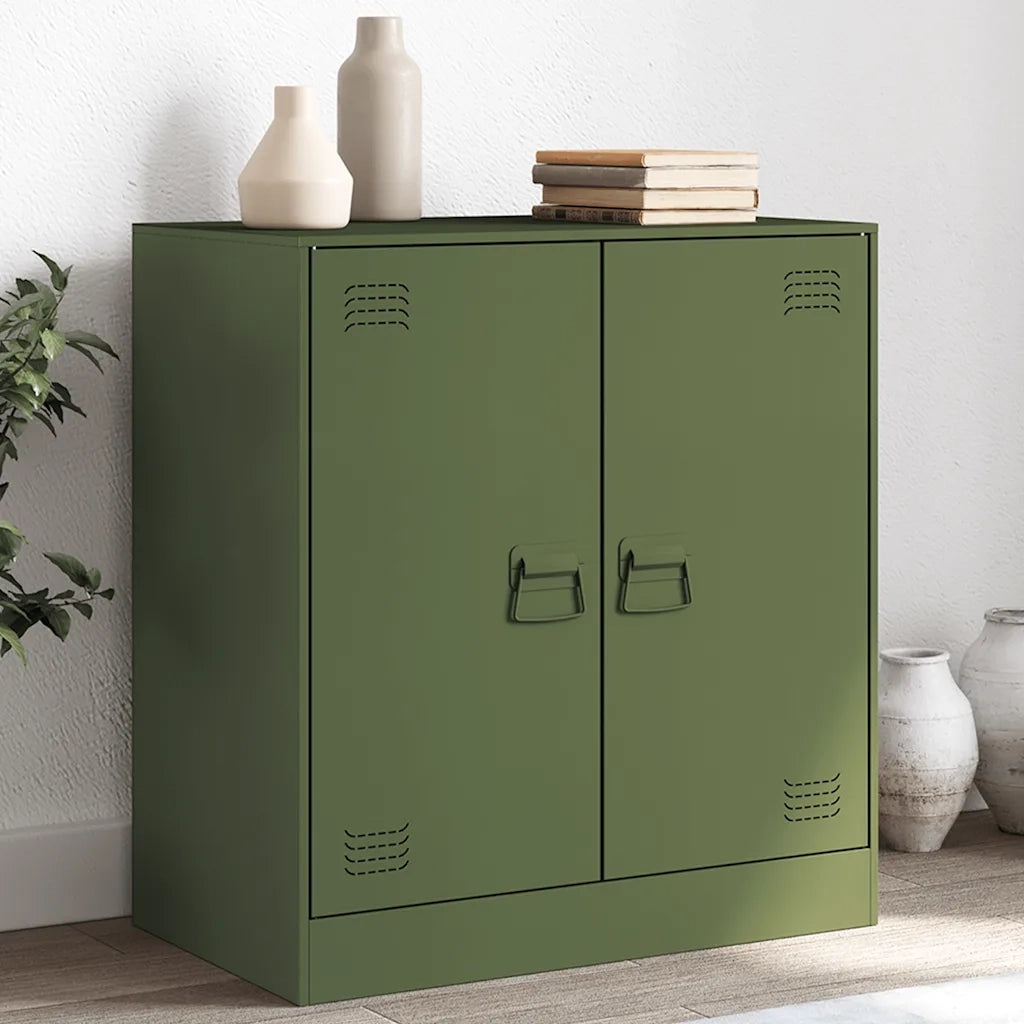 Credenza | Madia | Buffet da pranzo | Armadio da pranzo Verde Oliva 67x39x73 cm in Acciaio
