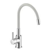Miscelatore cucina lavello e lavanderia bianco canna alta orientabile snodata Snake