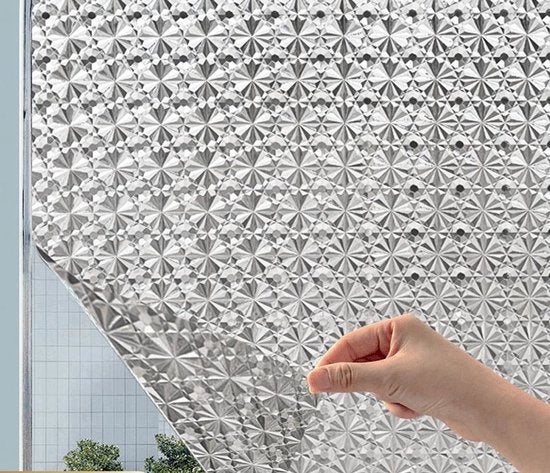 Foglia di Parete per Privacy - Foglio di Vetro Ondorato - Controllo Termico Stazionario Non Adesivo - Foglio Decorativo Zonante - Adatto per Bagno Salotto Affitto - 50CMx2M
