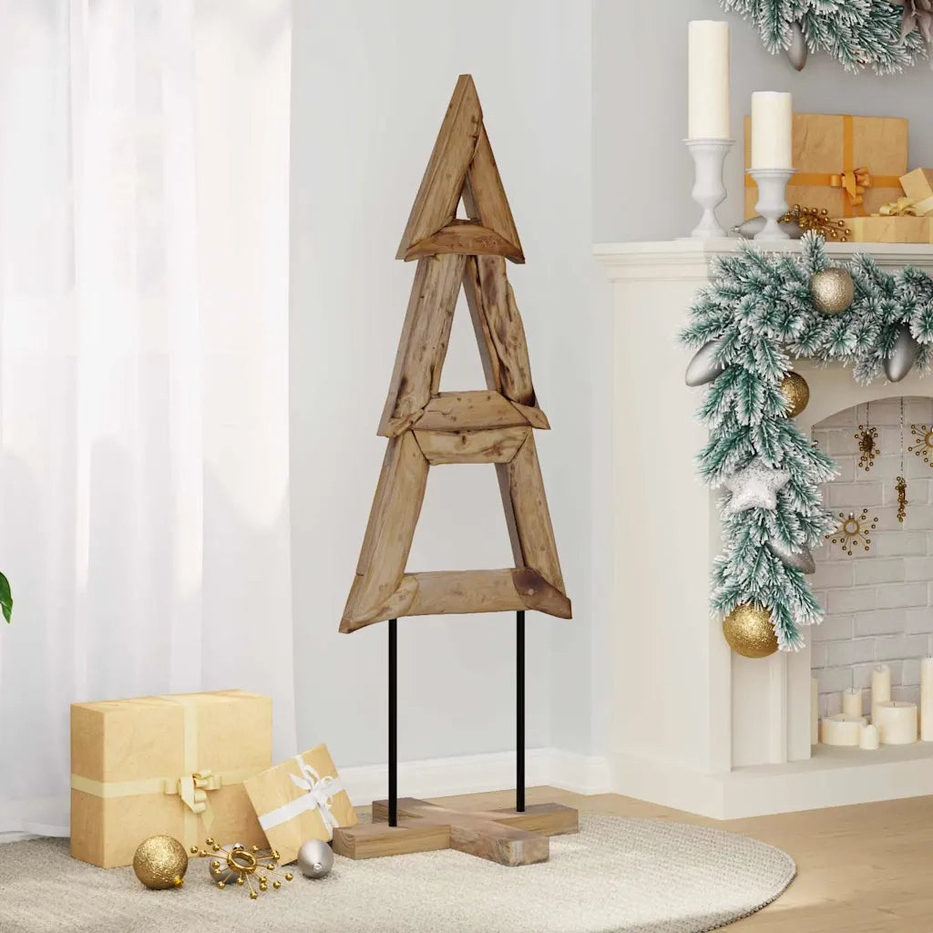 Albero di Natale Marrone 120 cm Legno massello di teak 42017927