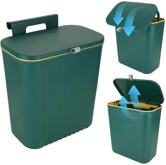 Cassetto di Rifiuti Sospeso 9 Litri - Contenitore Rifiuti A Soffitto - Contenitore Rifiuti Cucina - Sacchi Rifiuti - Contenitore Rifiuti Differenziato - Con Coperchio