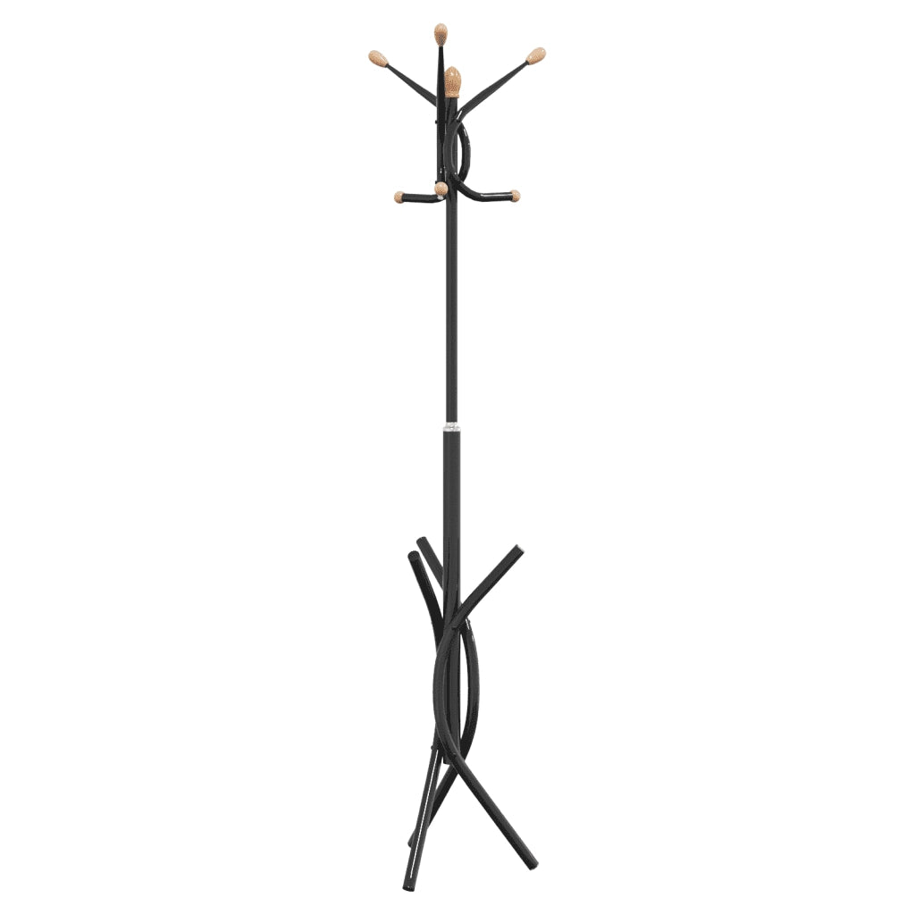 Appendiabiti Nero 176 cm in Ferro Verniciato a Polvere 377083