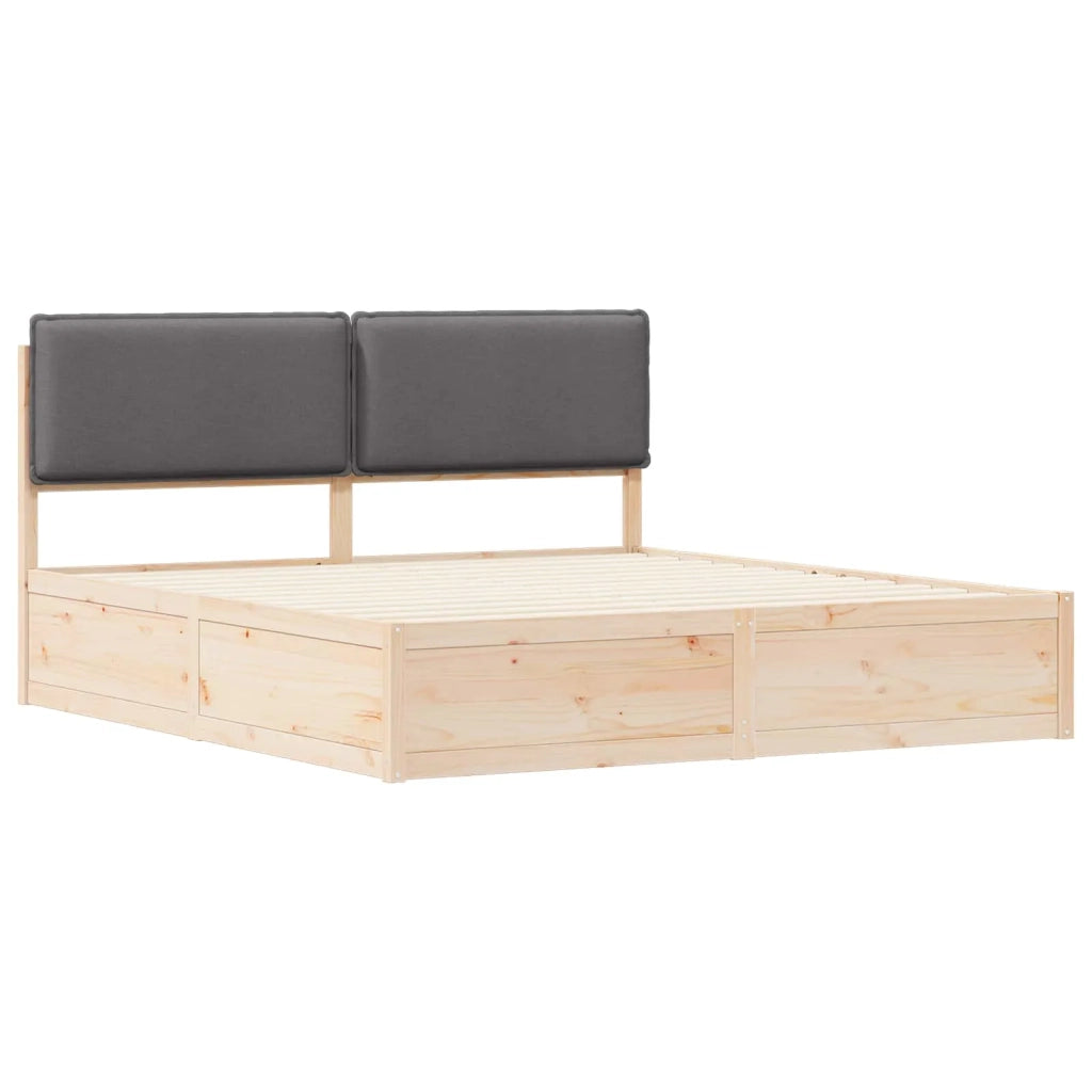 Letto con Testiera Rivestita Grigio scuro 200 x 200 cm