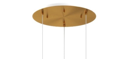 SOSPENSIONE OTTONE SAT. 3 LUCI TONDA VETRI BIANCO FOG 1184OS-S3 T-BF