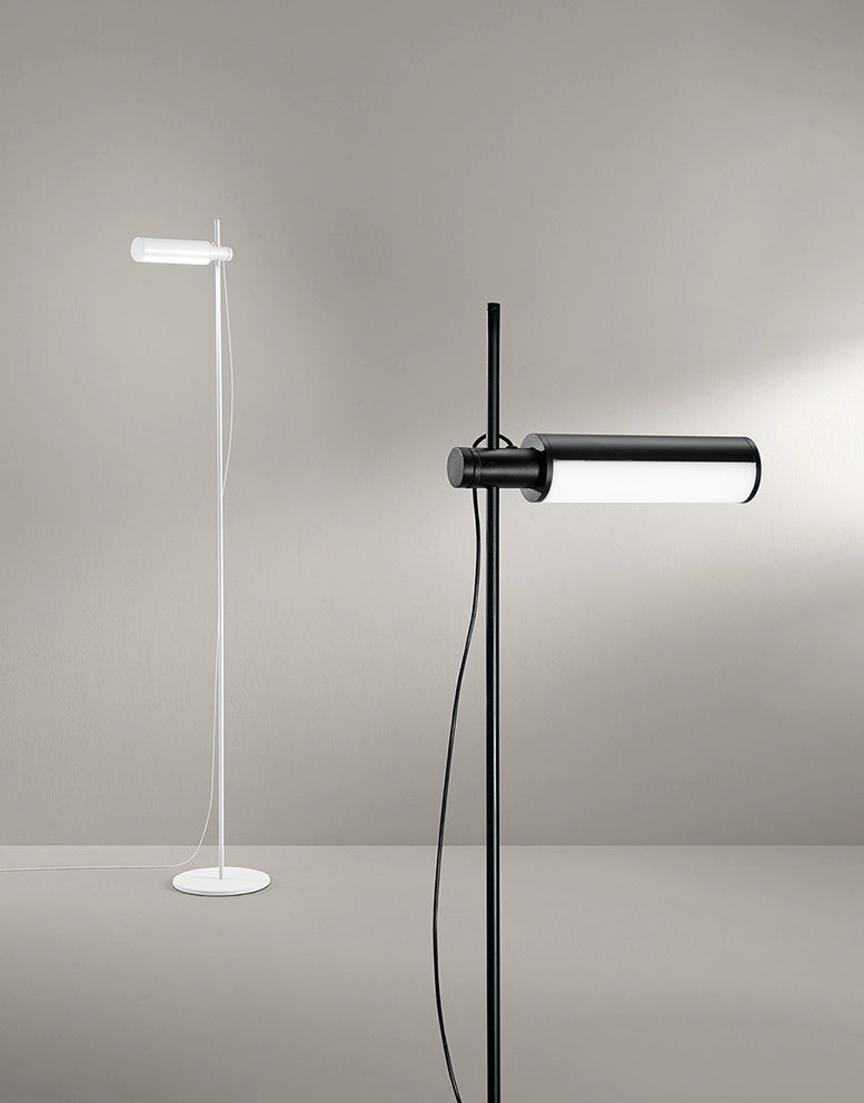 Piantana LED Moderna in Metallo Bianco Opaco, 24W, 3000K-4000K-6000K, Testina Orientabile e Regolabile, Design Minimalista ed Elegante - Perenz