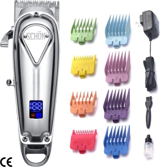 Tondeuse Professionale Senza Filo in Acciaio Inossidabile - Ricaricabile e Pratica con Display a LED
