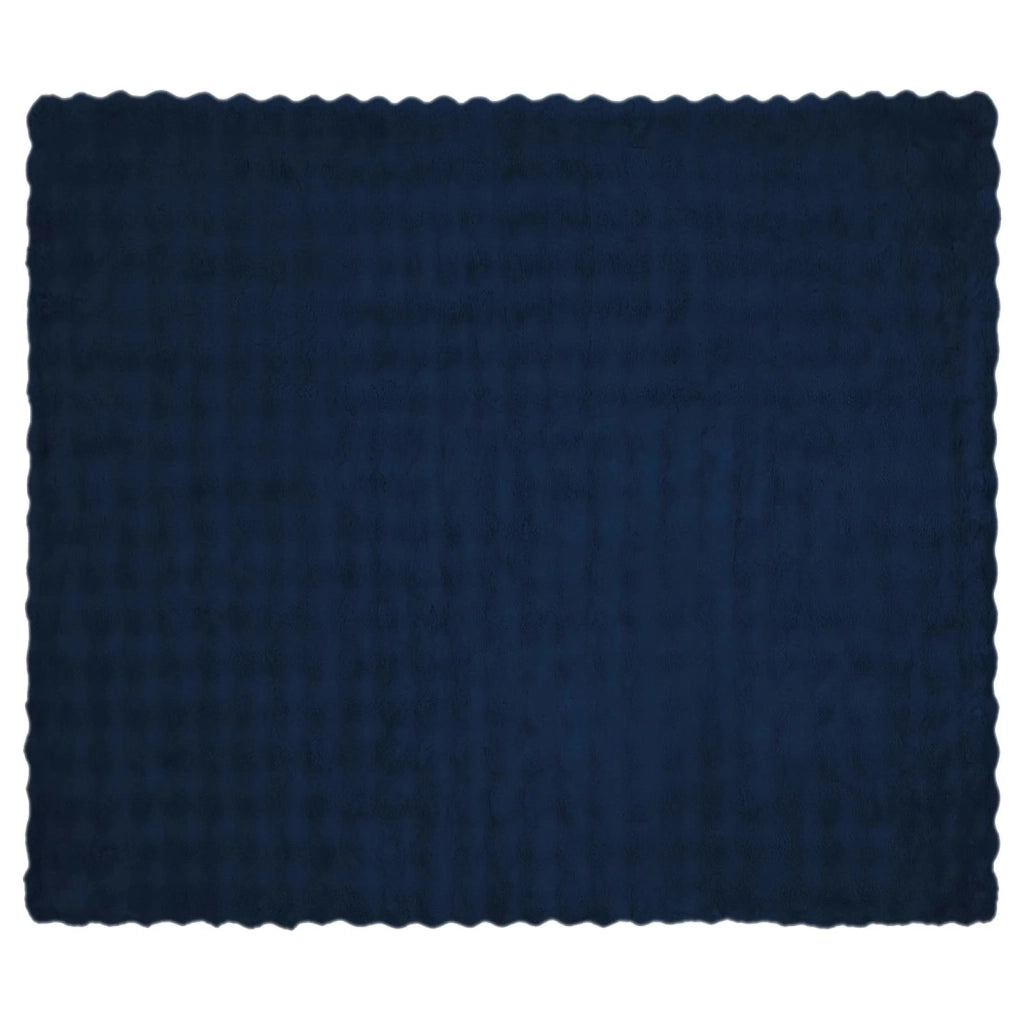 Coperta antiscivolo in sintetica di coniglio Olite Blu Marino