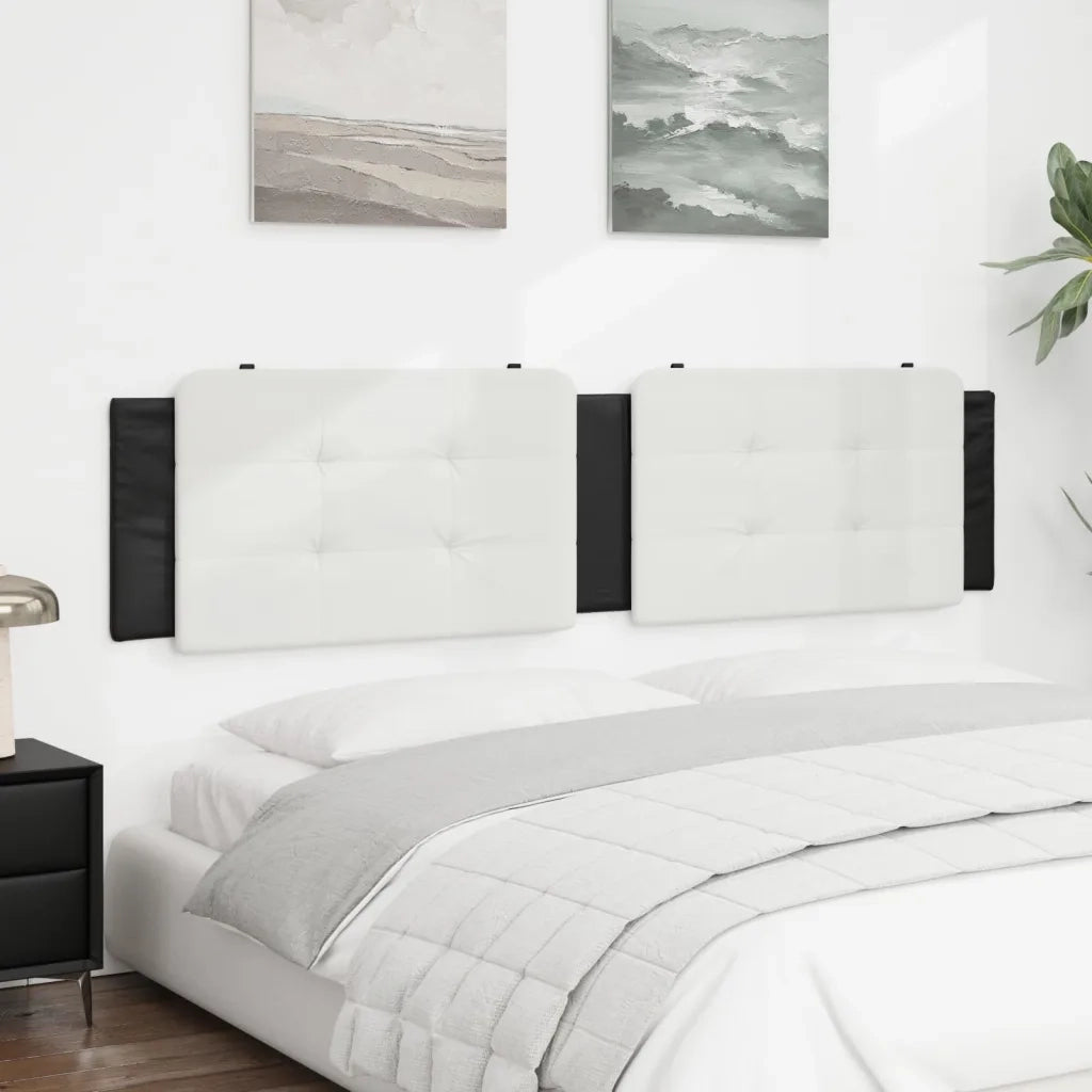 Cuscino Testiera Zadar Bianco e Nero 193 cm in Similpelle 374895