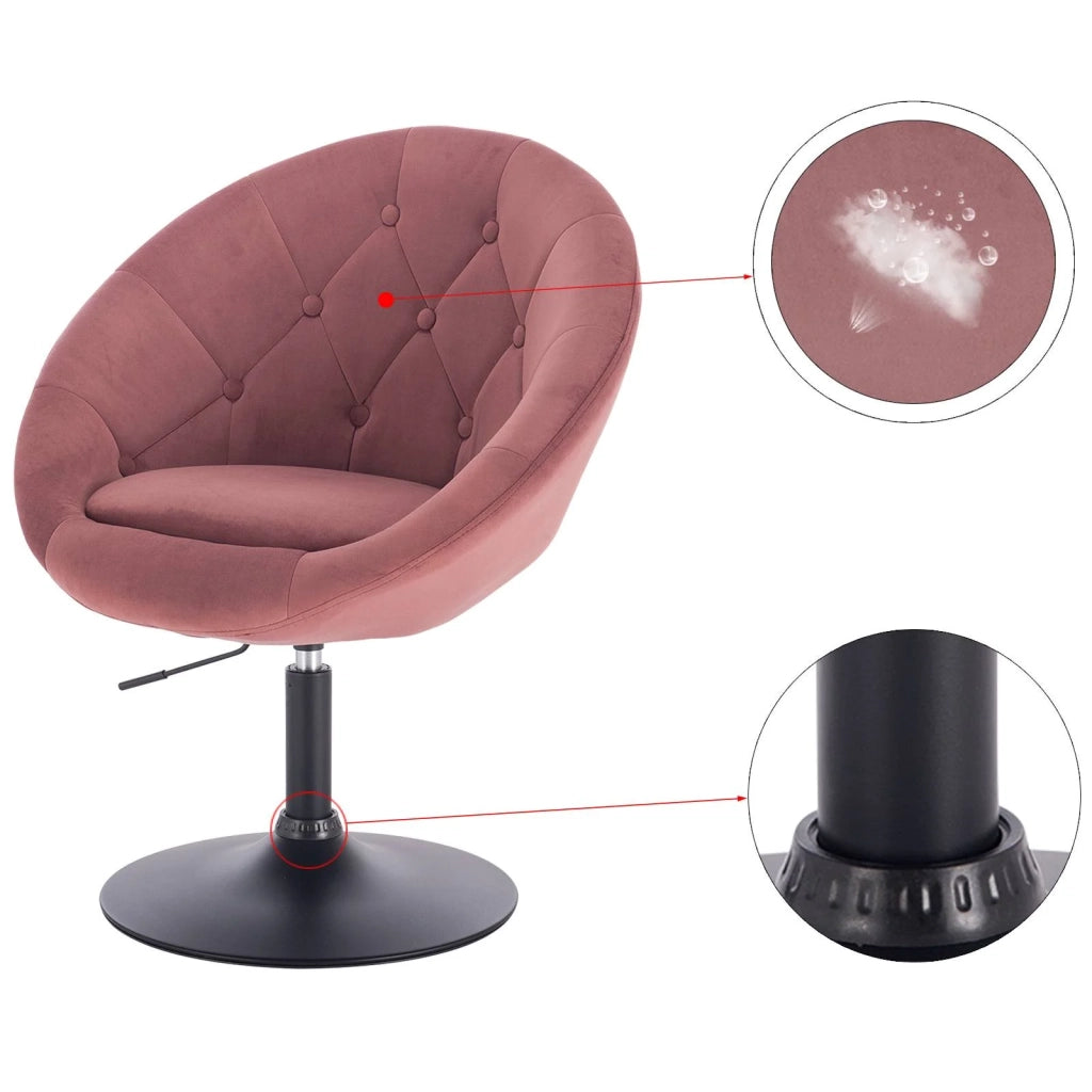 Poltroncina chaise longue con braccioli in velluto rosa 19_0000338