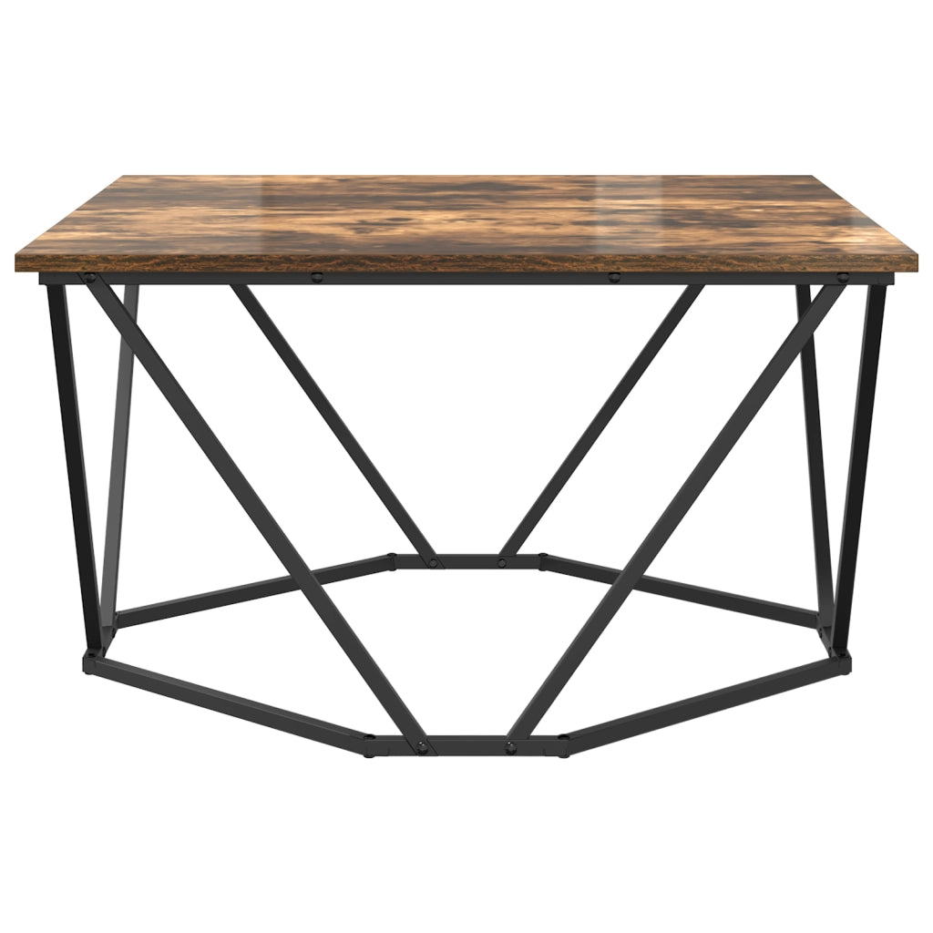 Tavolino da caffÃ¨ in rovere affumicato 80x80x45 cm in legno ingegnerizzato