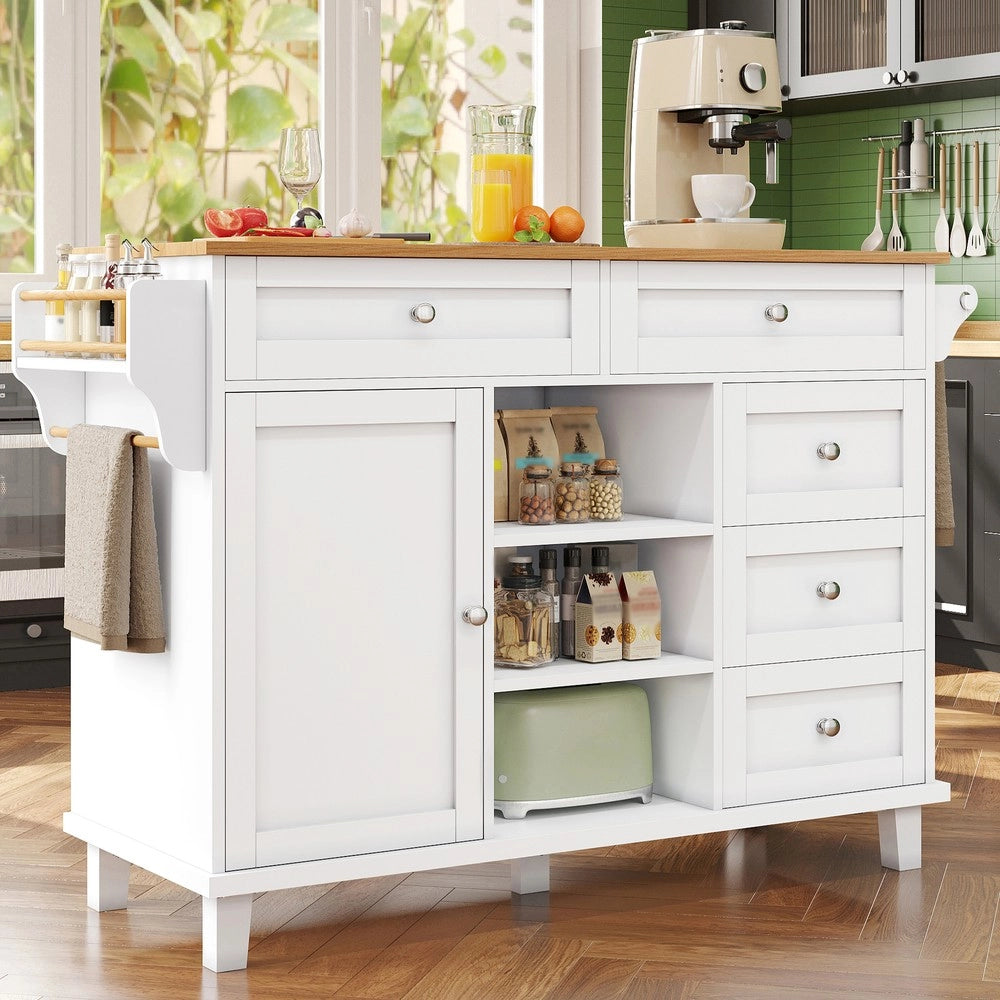 Carrello da Cucina con Cassetti ¨C Xylo ¨C Bianco, Legno, 134x46x92 cm