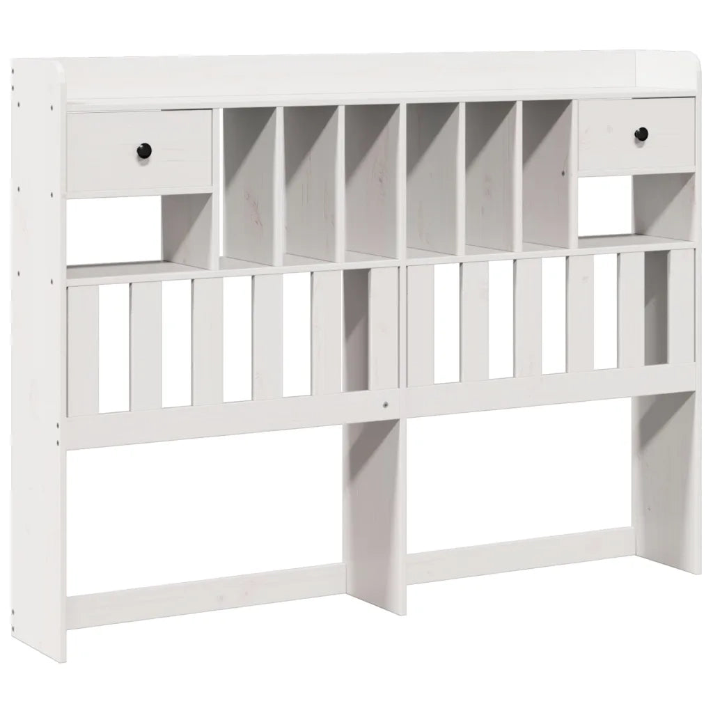 Letto Libreria senza Materasso-Struttura Letto con contenitore Bianco 160x200 cm Legno di Pino 597509