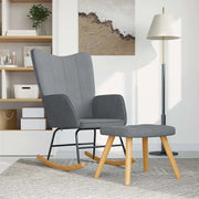 Poltrona a Dondolo con Poggiapiedi Grigio Chiaro in Tessutocod mxl 72549