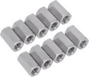 Viti a 6 gomiti M8 x 1,25 - 10 pezzi - Acciaio inossidabile 304 - Filettati a tutto spiano - Viti a 6 gomiti - Durissime e resistenti - Viti a 6 gomiti con 10mm di diametro