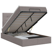 Letto ottomano con materasso Tortora 120 x 190 cm Tessuto 3457477