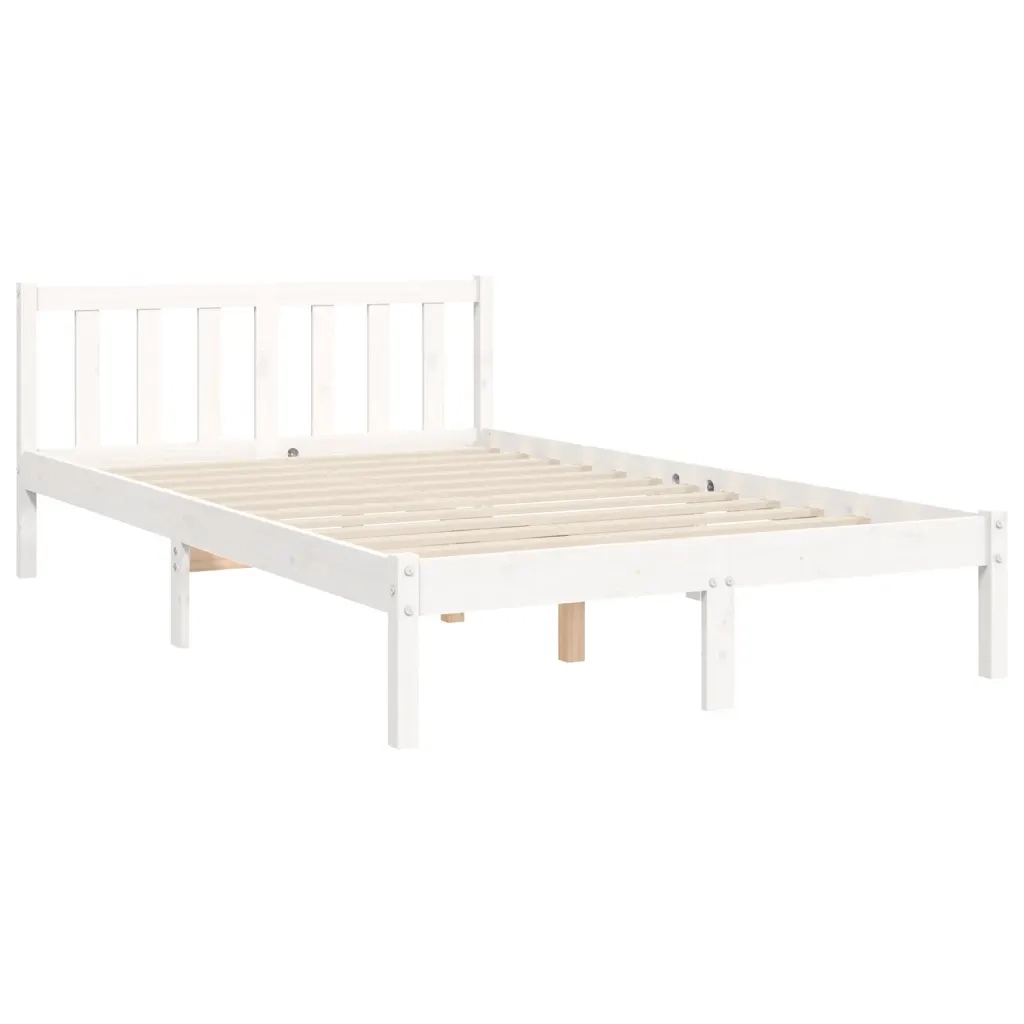 Giroletto senza Materasso-Struttura Letto Bianco 160x200 cm Legno Massello Pino 831666